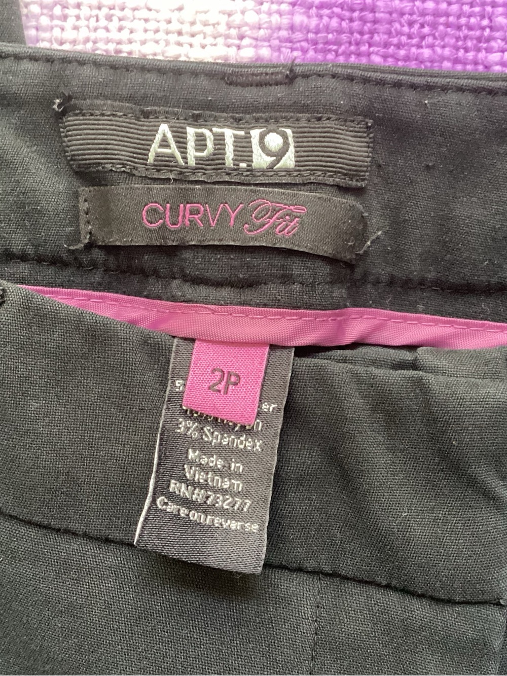Apt. 9 Black Curvy Fit Black Pants